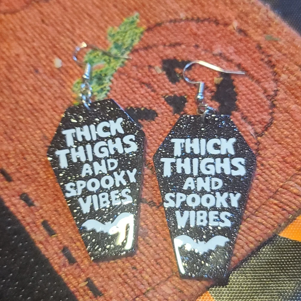 ❤️10/$40 New Halloween thick thighs spooky vibes coffin earrings